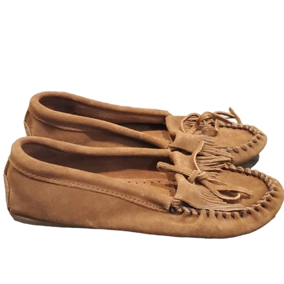 Minnetonka Women Loafer Suede shoes flats sz 9 moccasin - Picture 1 of 10